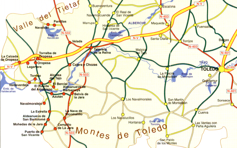 Mapa de la Ruta. Campana de Oropesa - Jara Baja